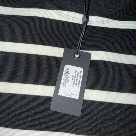 rag & bone Black and White Striped Sleeveless Tank - Picture 5 of 7